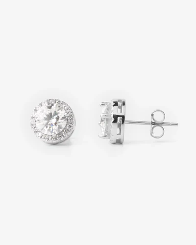 MOISSANITE HALO STUDS image