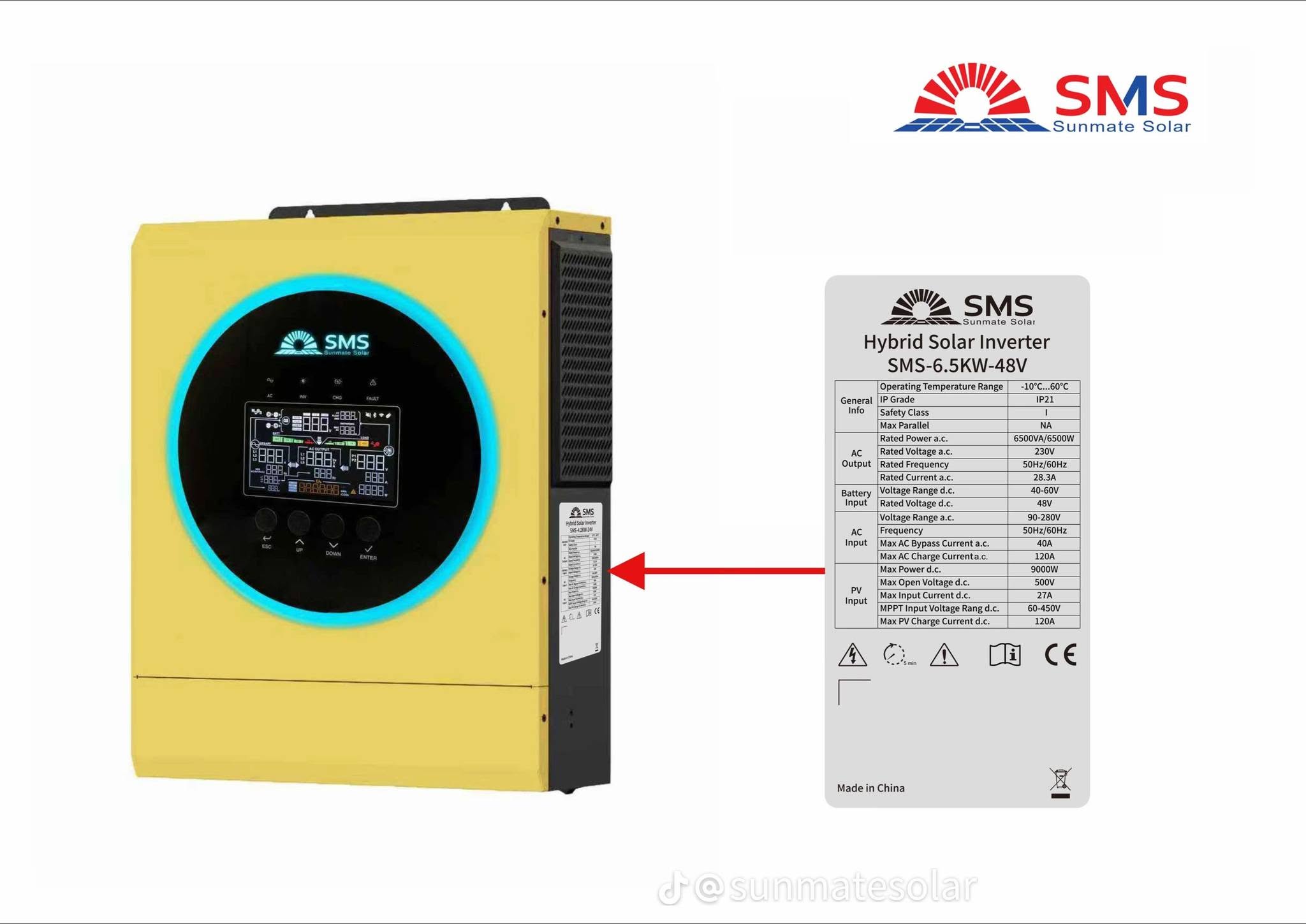 SMS hybrid inverter 6.5KVA 48V image