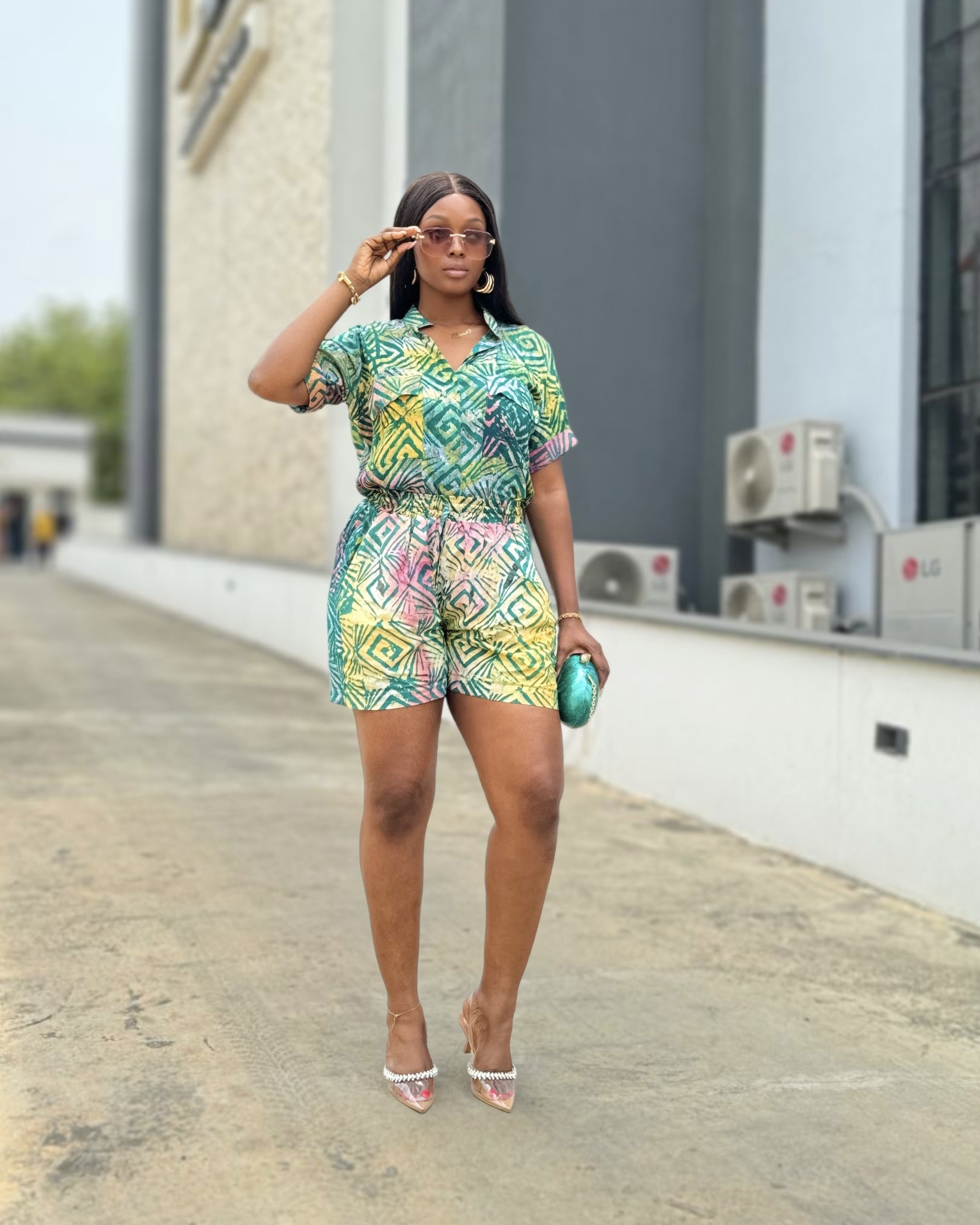 Terra adire shorts set