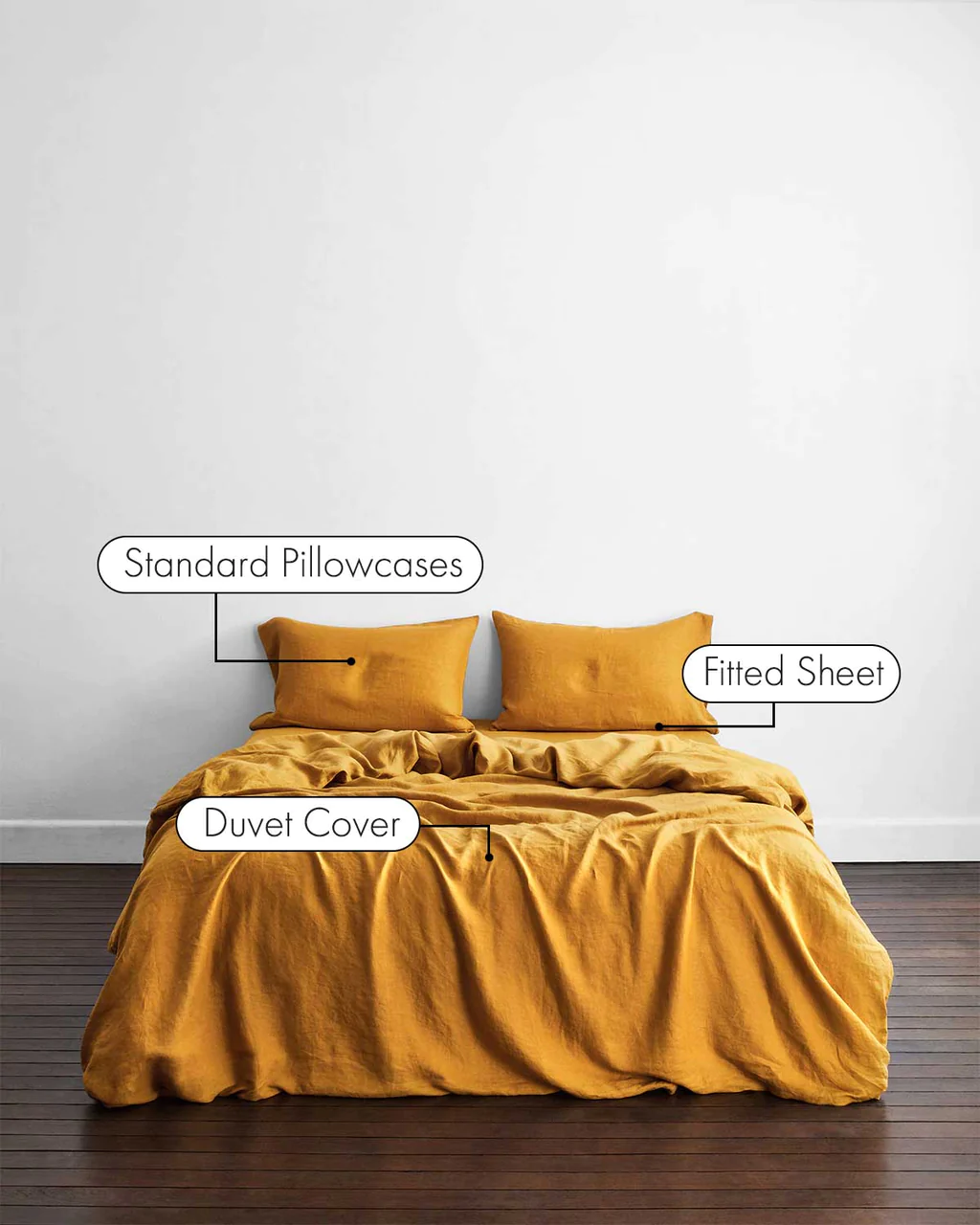 Turmeric Roxanne Cotton Percale Duvet Cover Set image