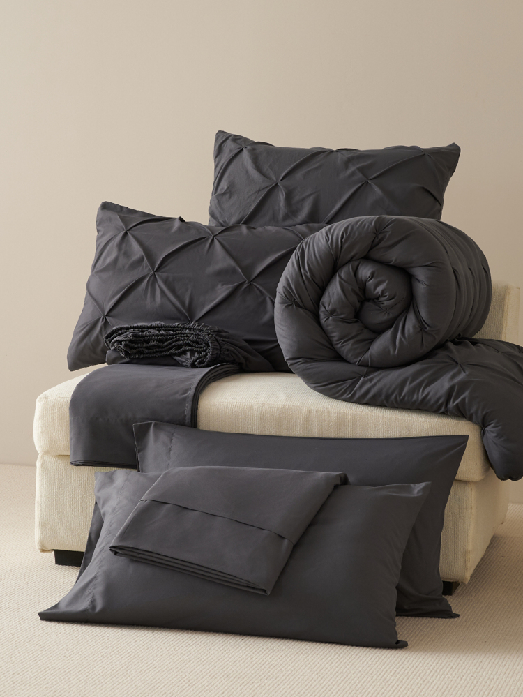 Dark Grey Akeelah Comforter Set — Bed In A Bag | Magical Thinking Collection image