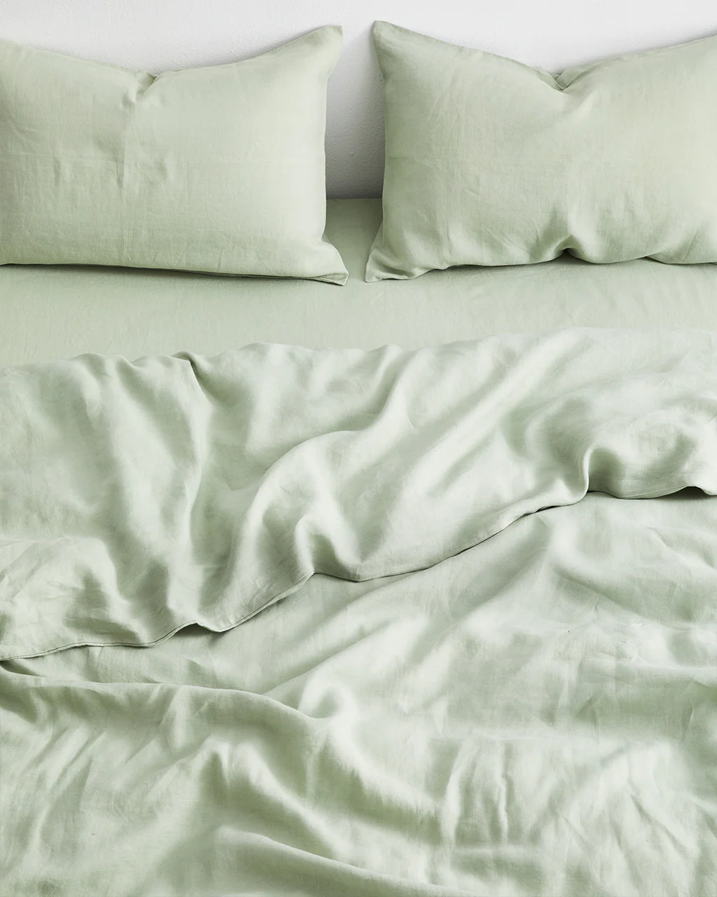 Mint Roxanne Cotton Percale Duvet Cover Set image