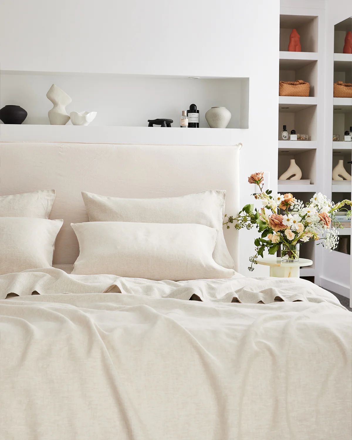 Roxanne x Oat Meal — 6 piece Egyptian Cotton Percale Duvet Cover Set image