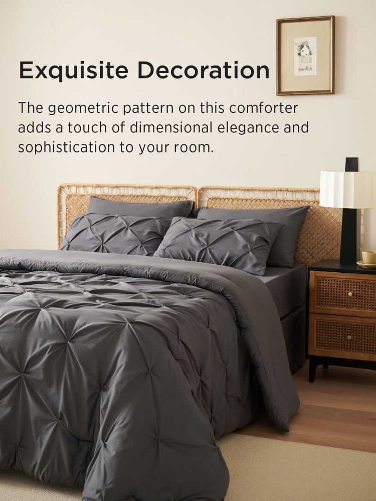 Dark Grey Akeelah Comforter Set — Bed In A Bag | Magical Thinking Collection image