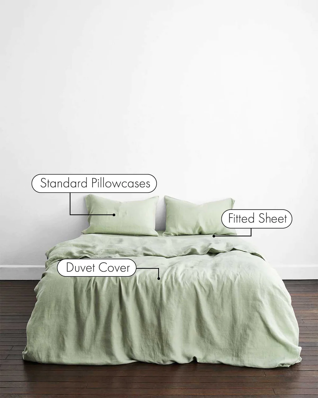 Mint Roxanne Cotton Percale Duvet Cover Set image