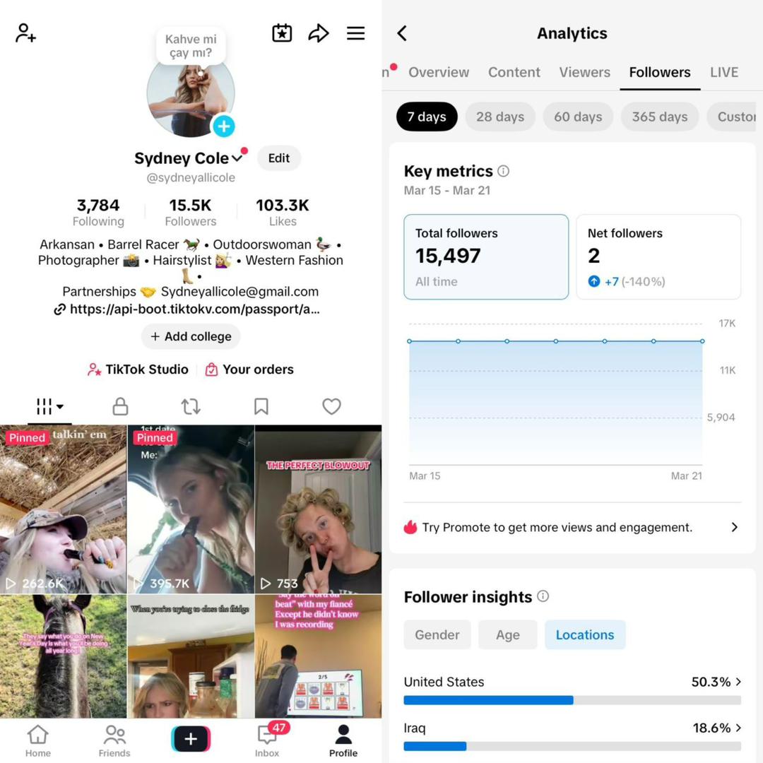 USA Tiktok 15k followers high quality image