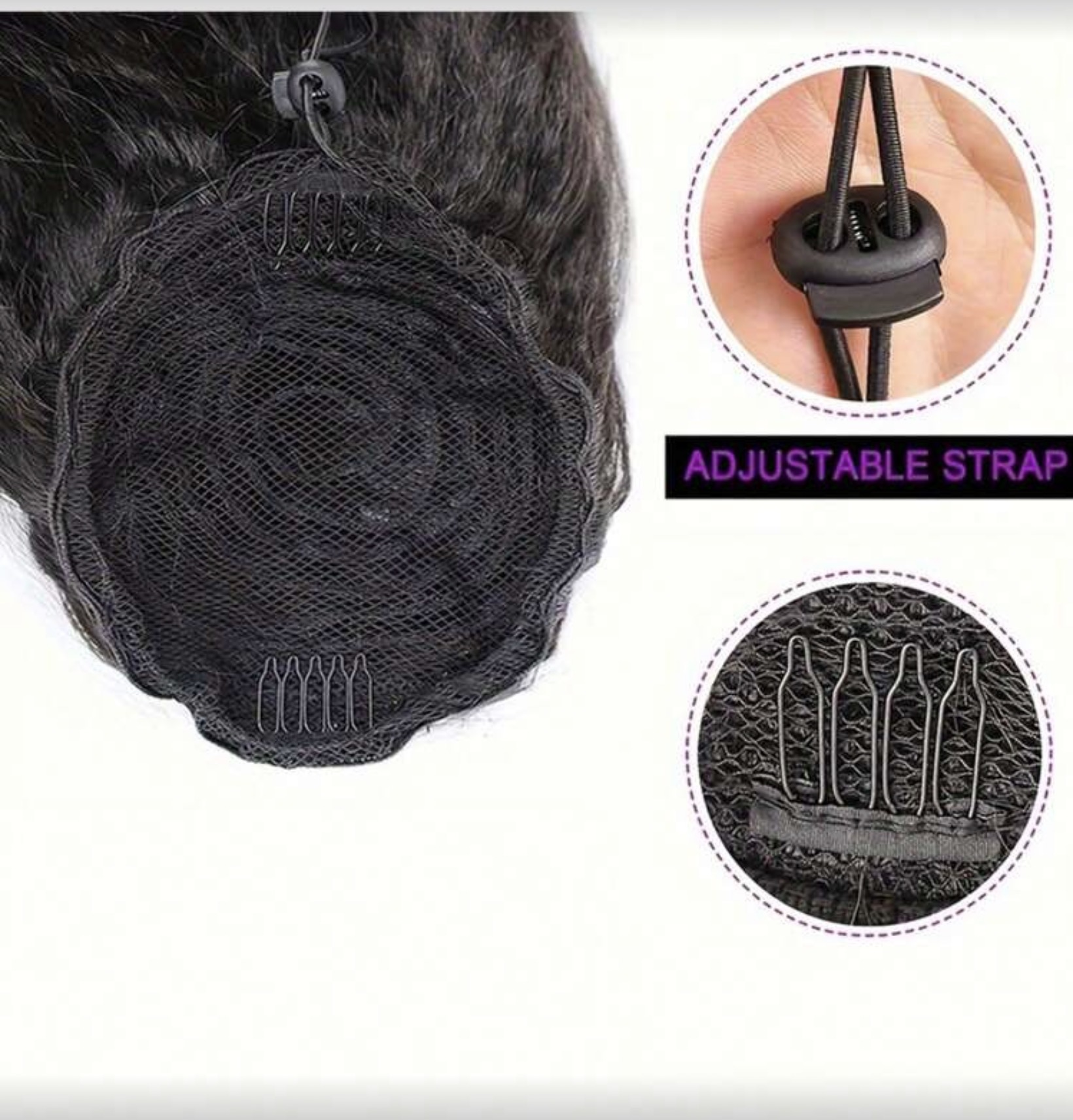 Silky straight easy clip ponytail clip “30 image