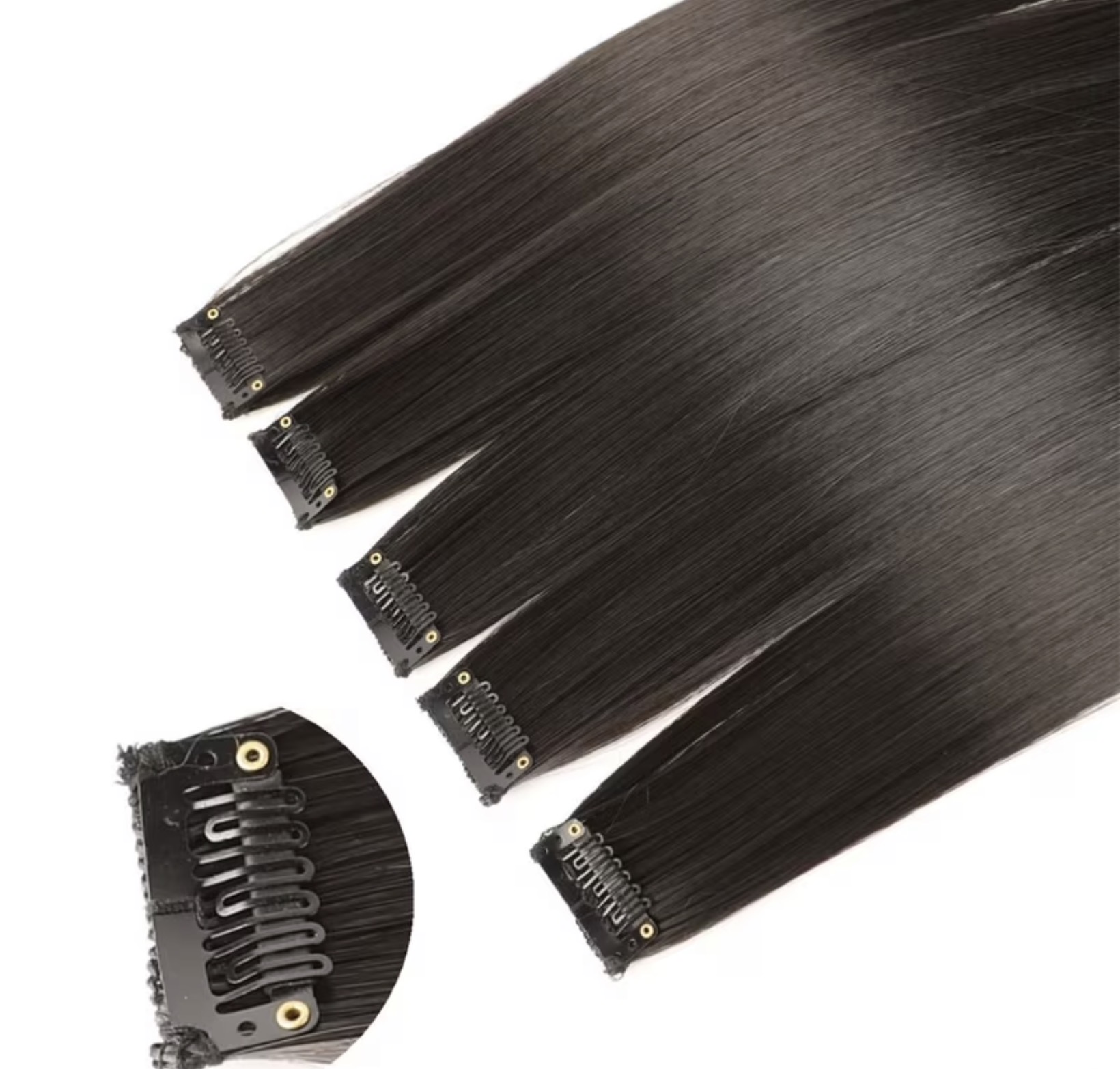 Silky straight clip in side bang image