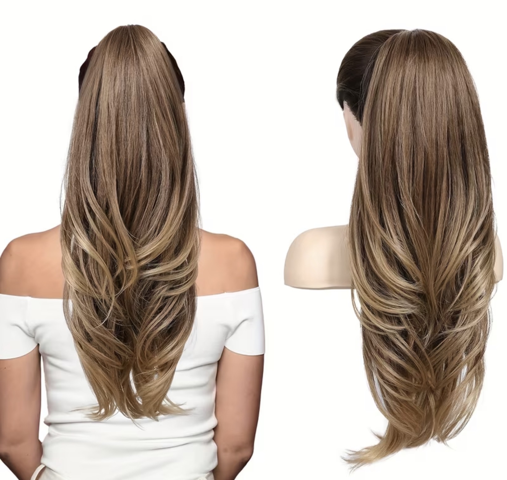 Loose wave drawstring ponytail clip “22 piano image