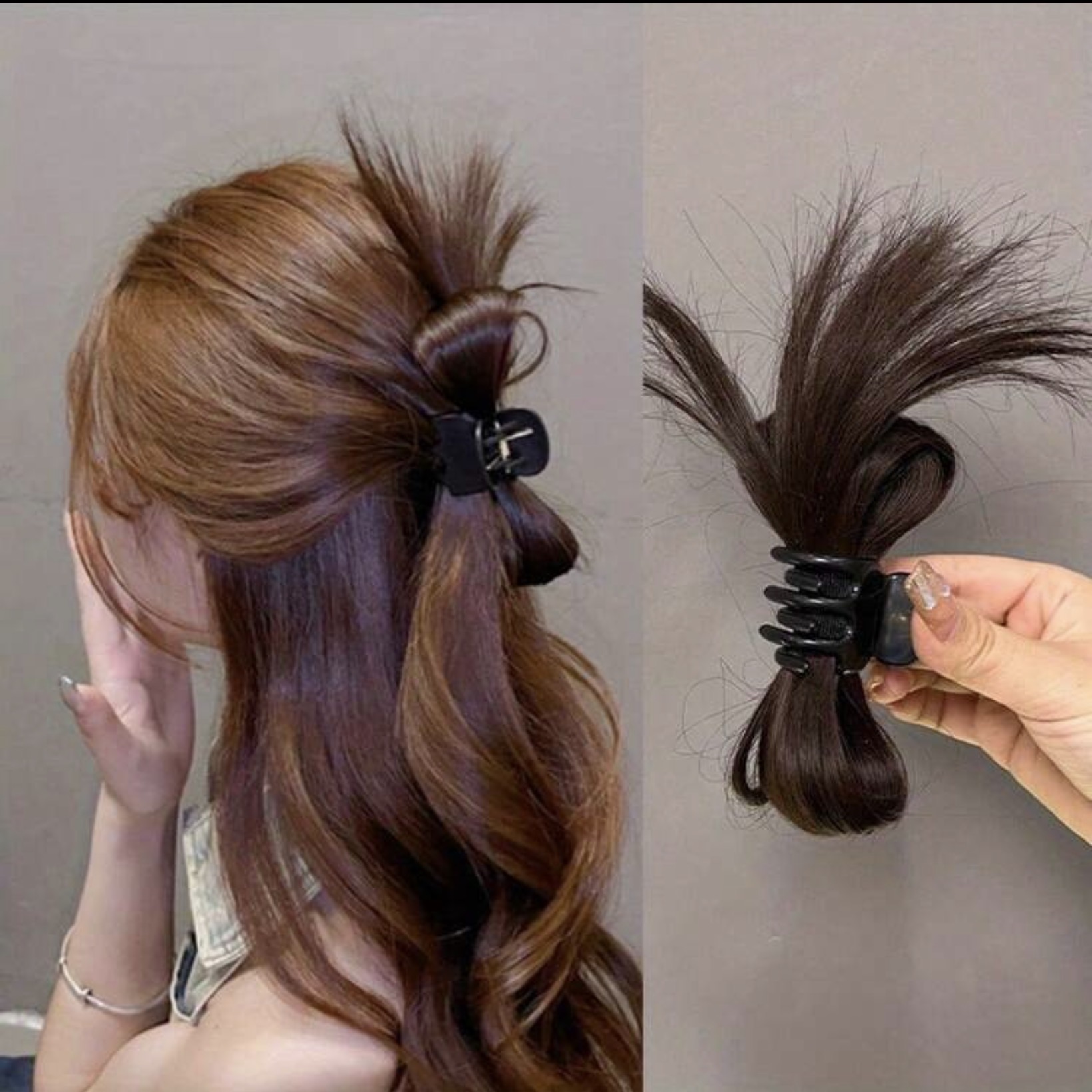 Mini claw clip spike messy bun image