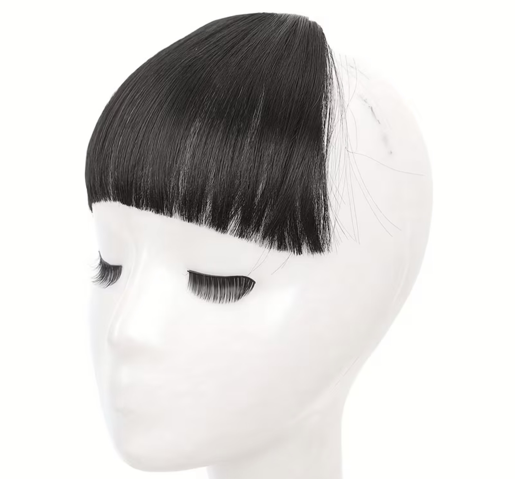 Bone straight full fringe bang clip in image