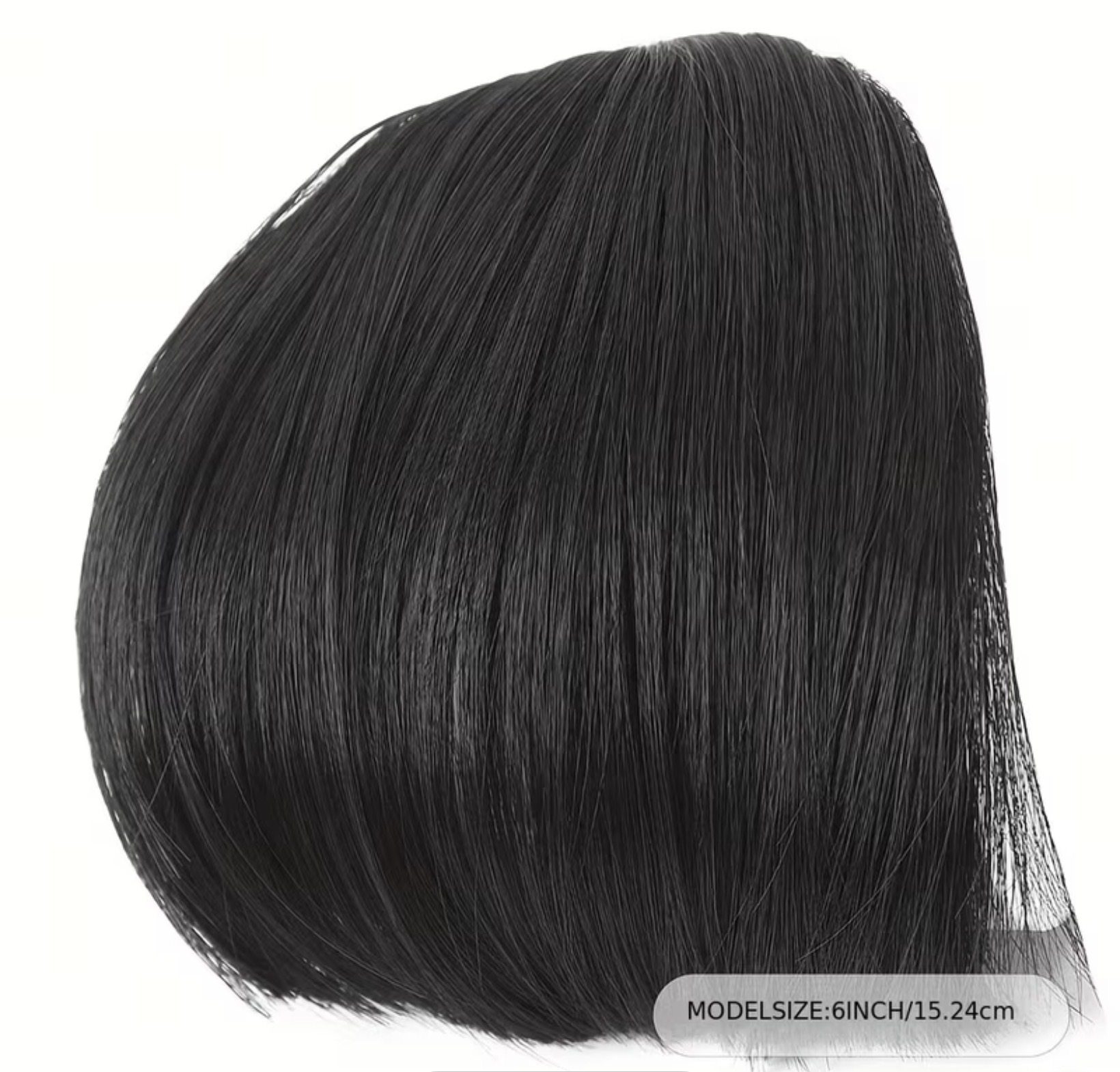 Bone straight full fringe bang clip in image