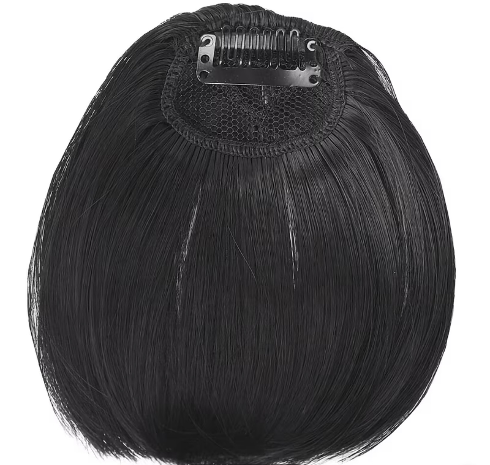 Bone straight full fringe bang clip in image