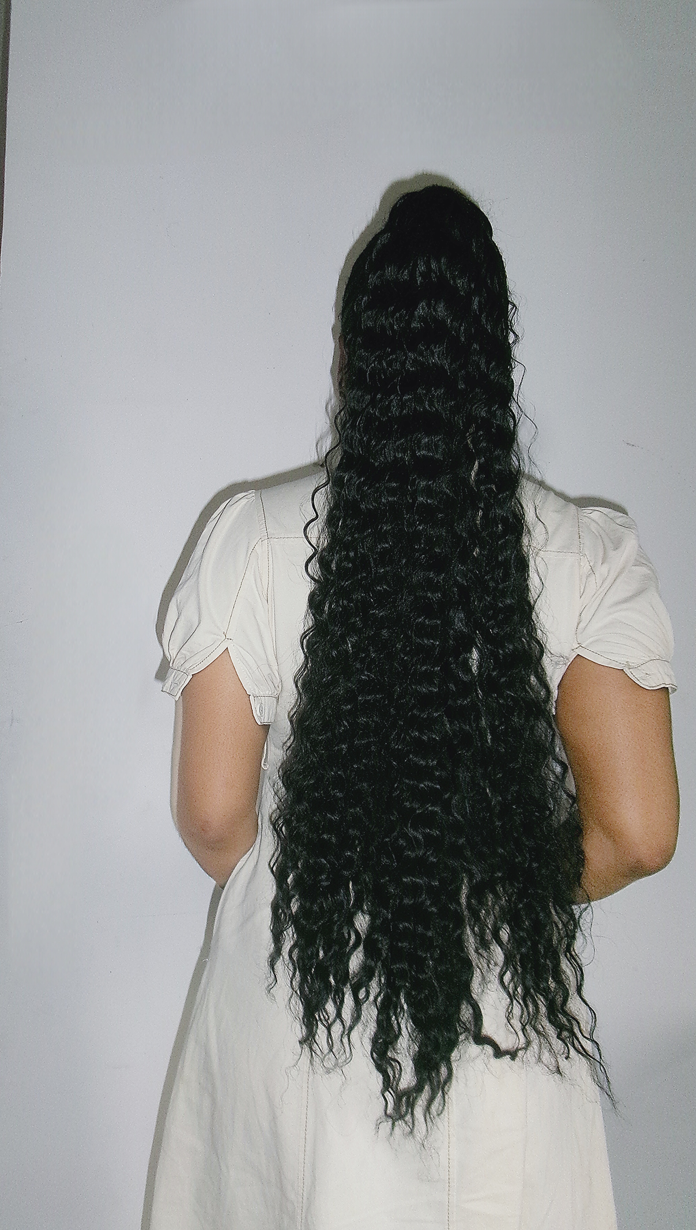 30 inches water curly drawstring ponytail clip image
