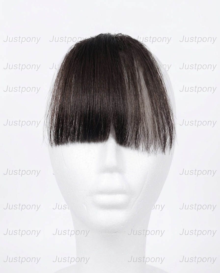 Bone straight full fringe bang clip in image
