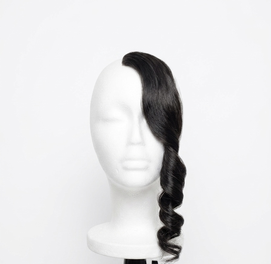 Curl bounce bun claw clip messy bun + French curl bounce side bang combo image