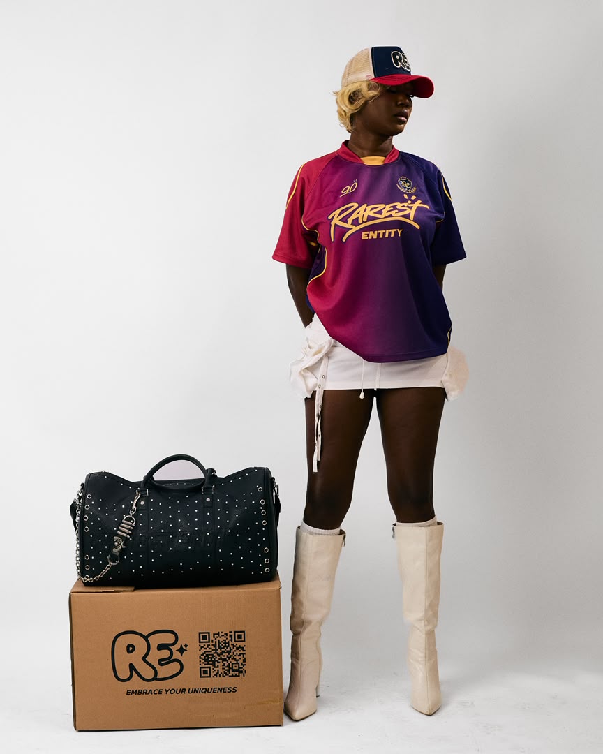 RAREST ENTITY LEATHER RHINESTONE BAG image