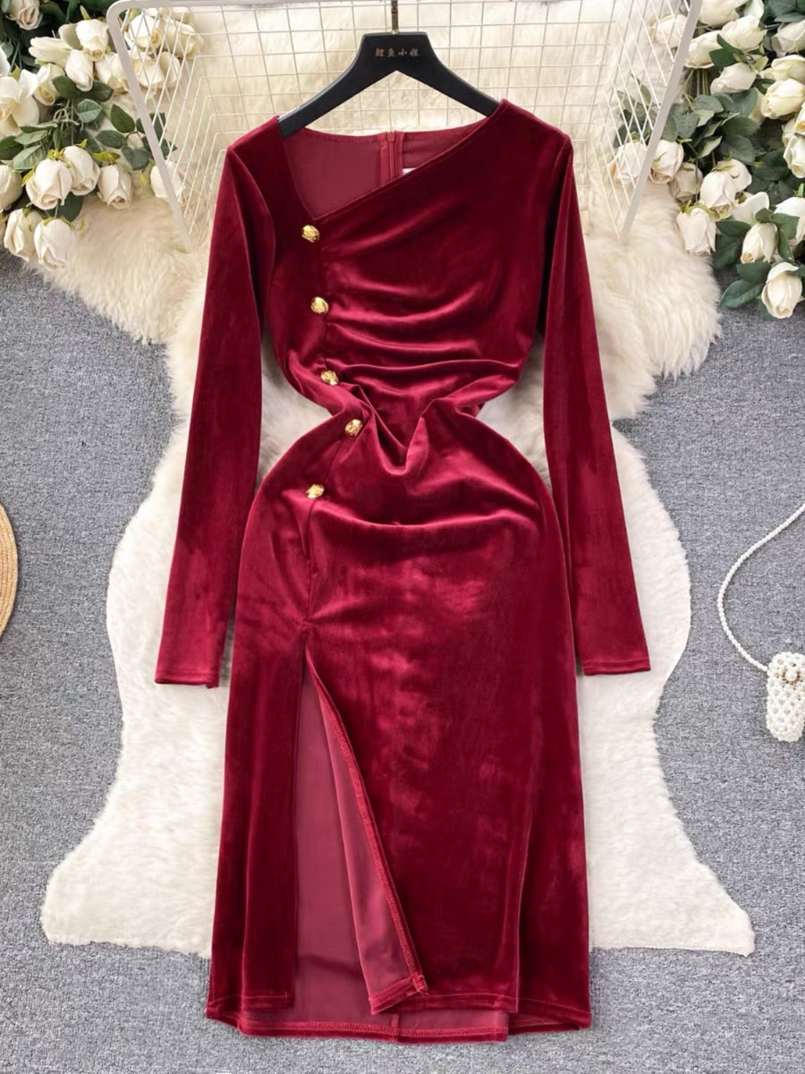 Hung up on you velvet dress FBC49