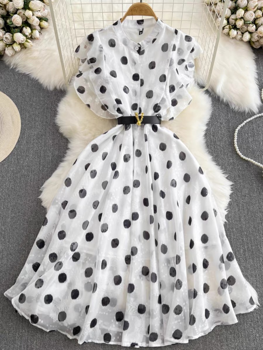 Always winning polka dot dress & belt FD229 image