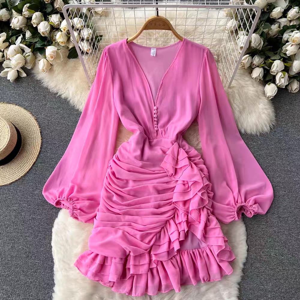 He stole my heart ruffle midi dress CD95 image