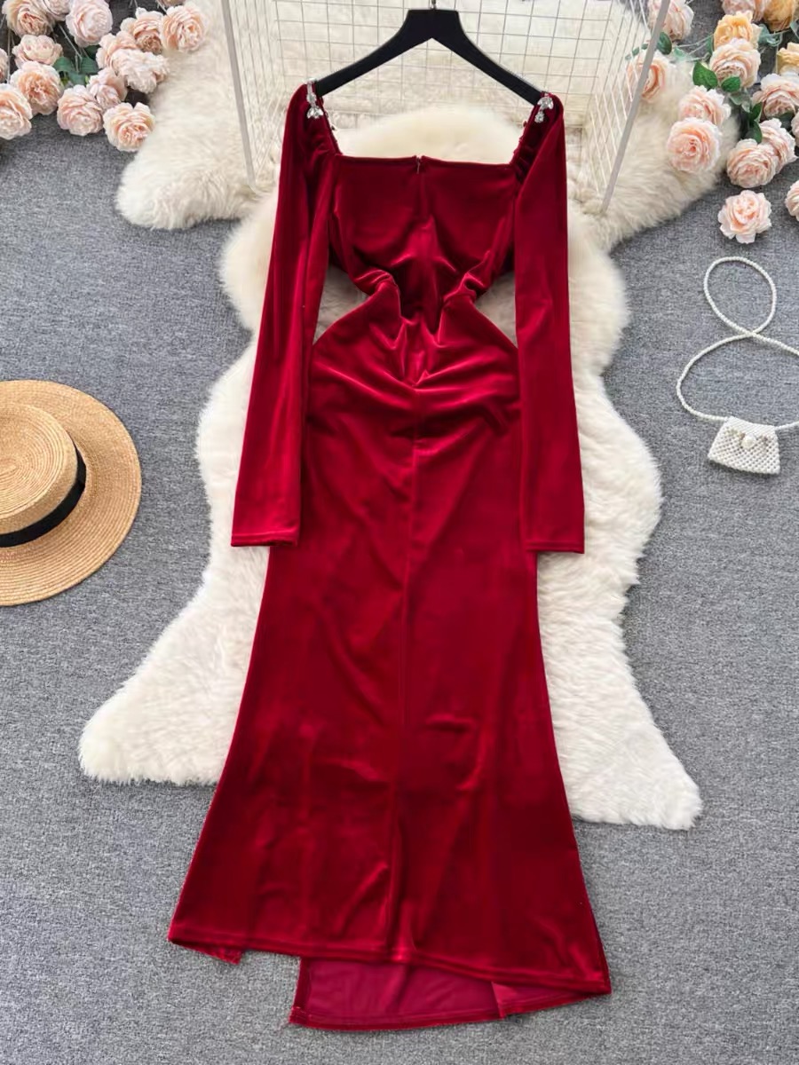 Christmas glow velvet dress FD311 image