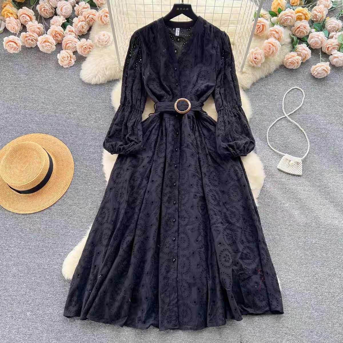 Carmen lace dress & belt FD224 image