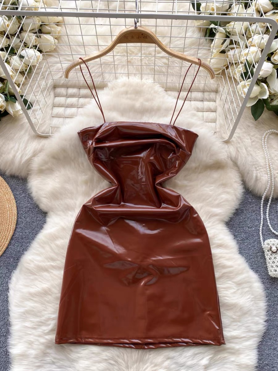 Brielle faux leather dress CBC451 image