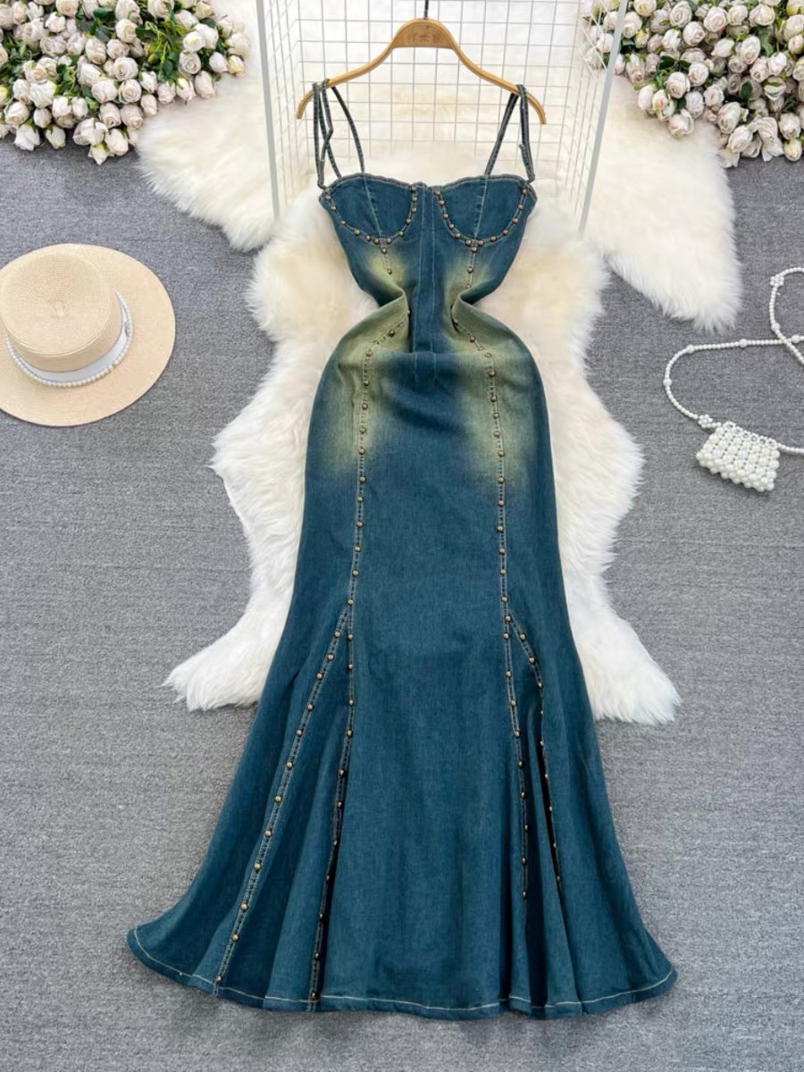 I want it my way tinted denim dress DD27 image