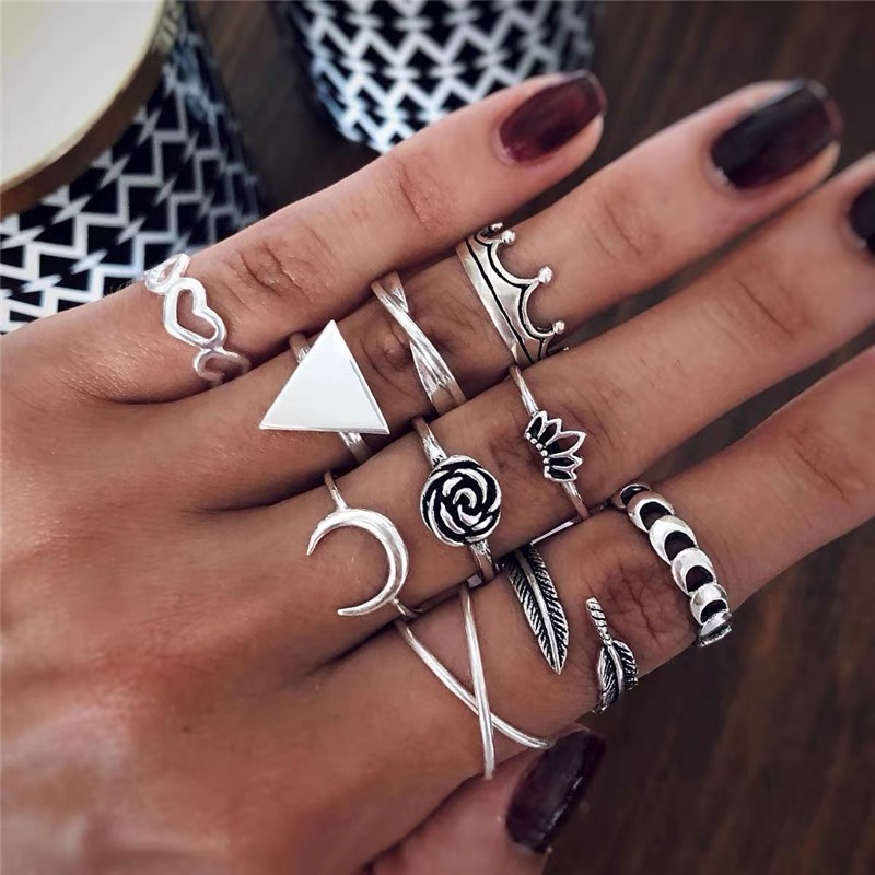 Vintage knuckle rings set JW144 image