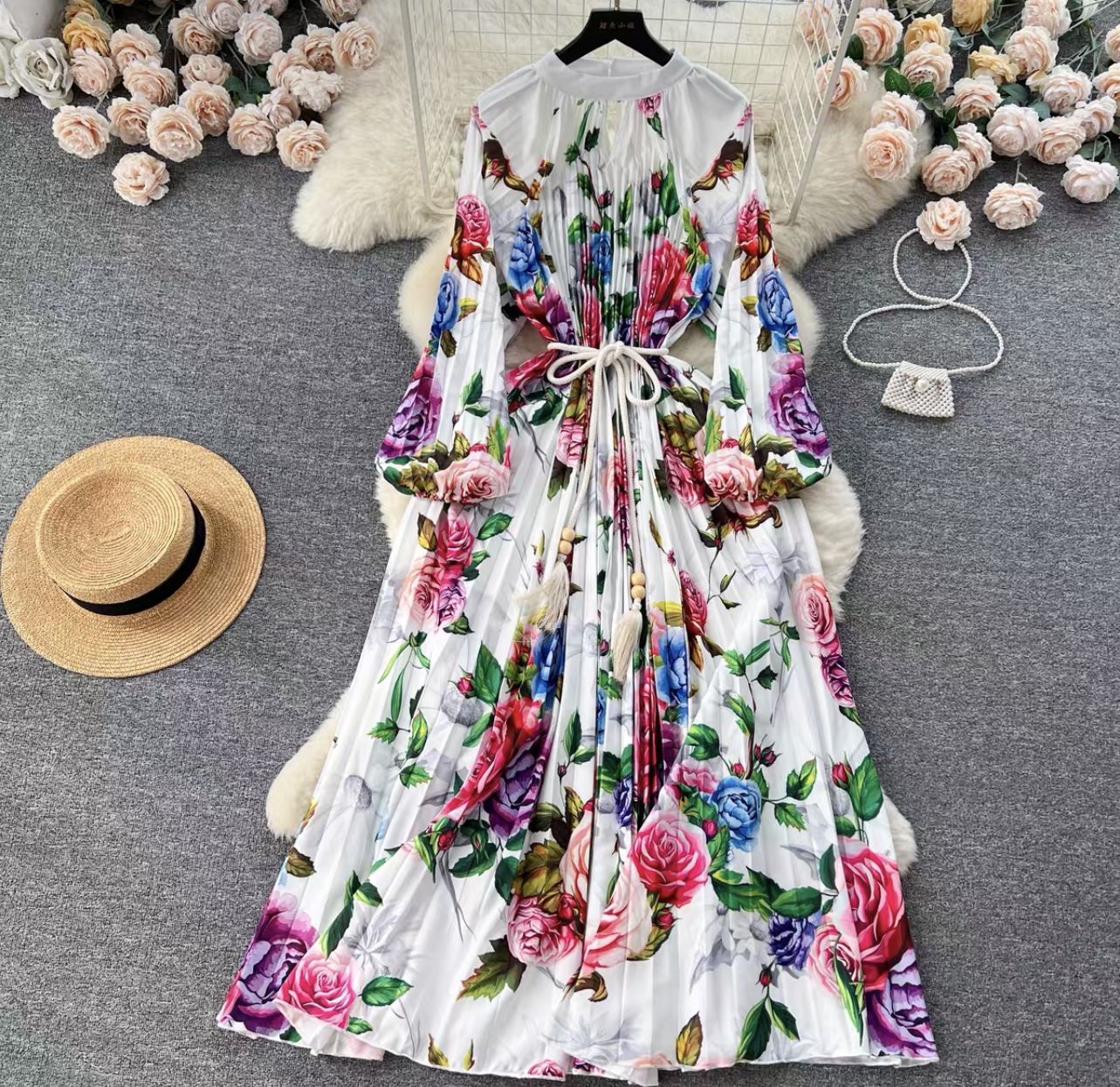 Wedding guest print dress CD522 image