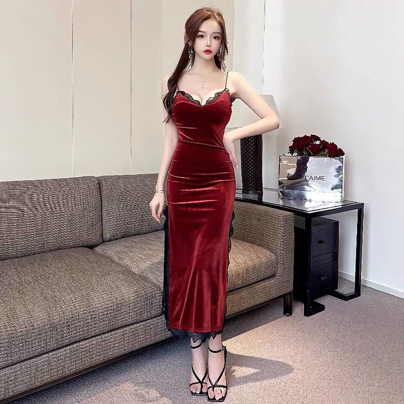 Bury gay girl suede gown CBC112 image