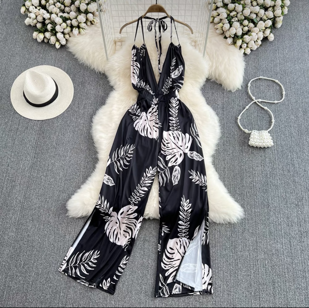 Afternoon tea halter jumpsuit JRZZ474 images