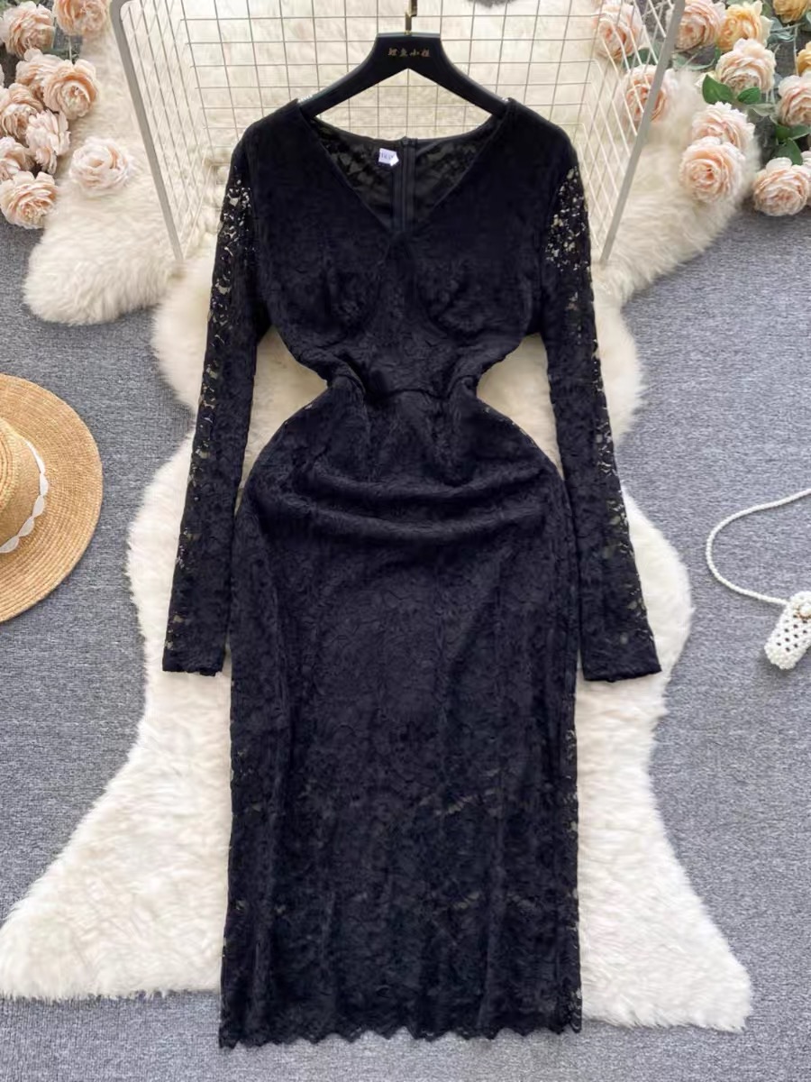 Wild side lace dress FBC122