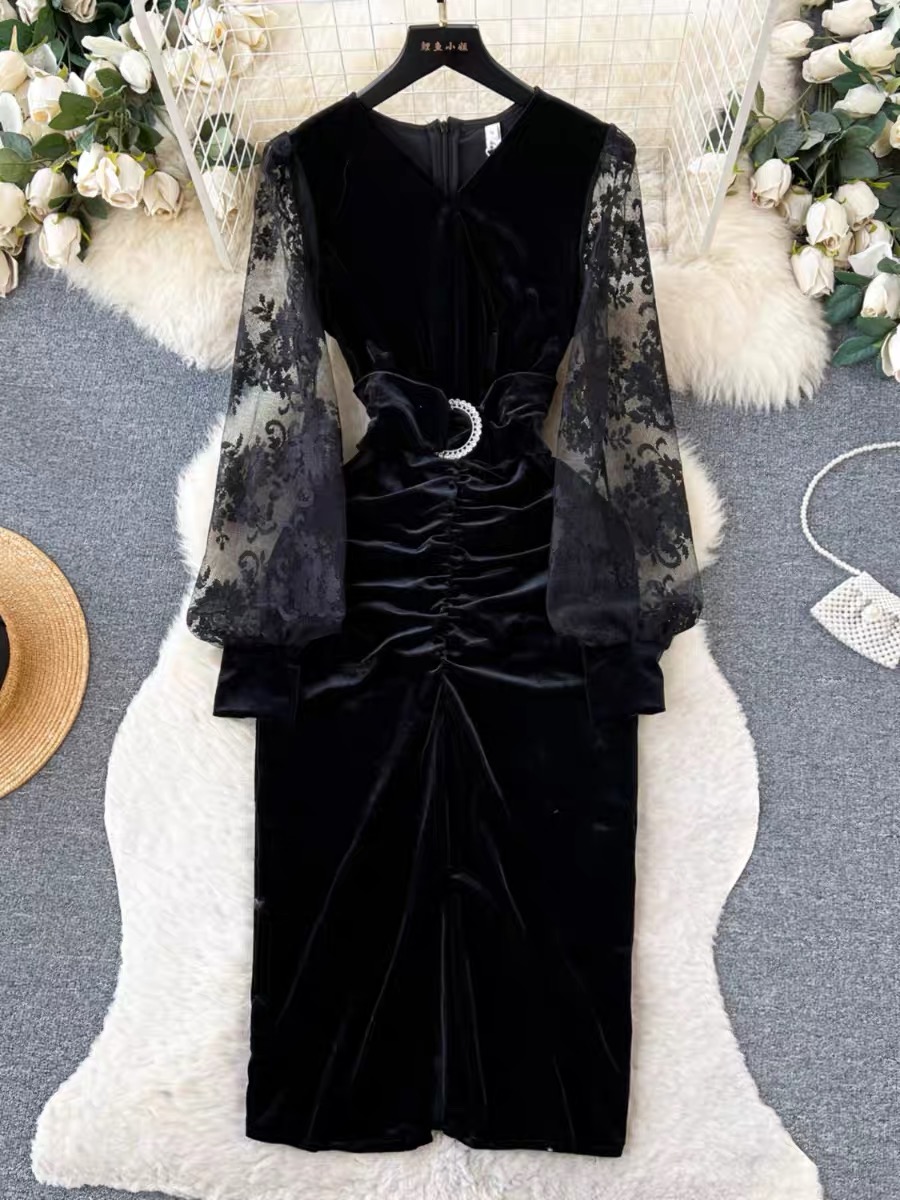 Girly vibes velvet dress FBC116 image