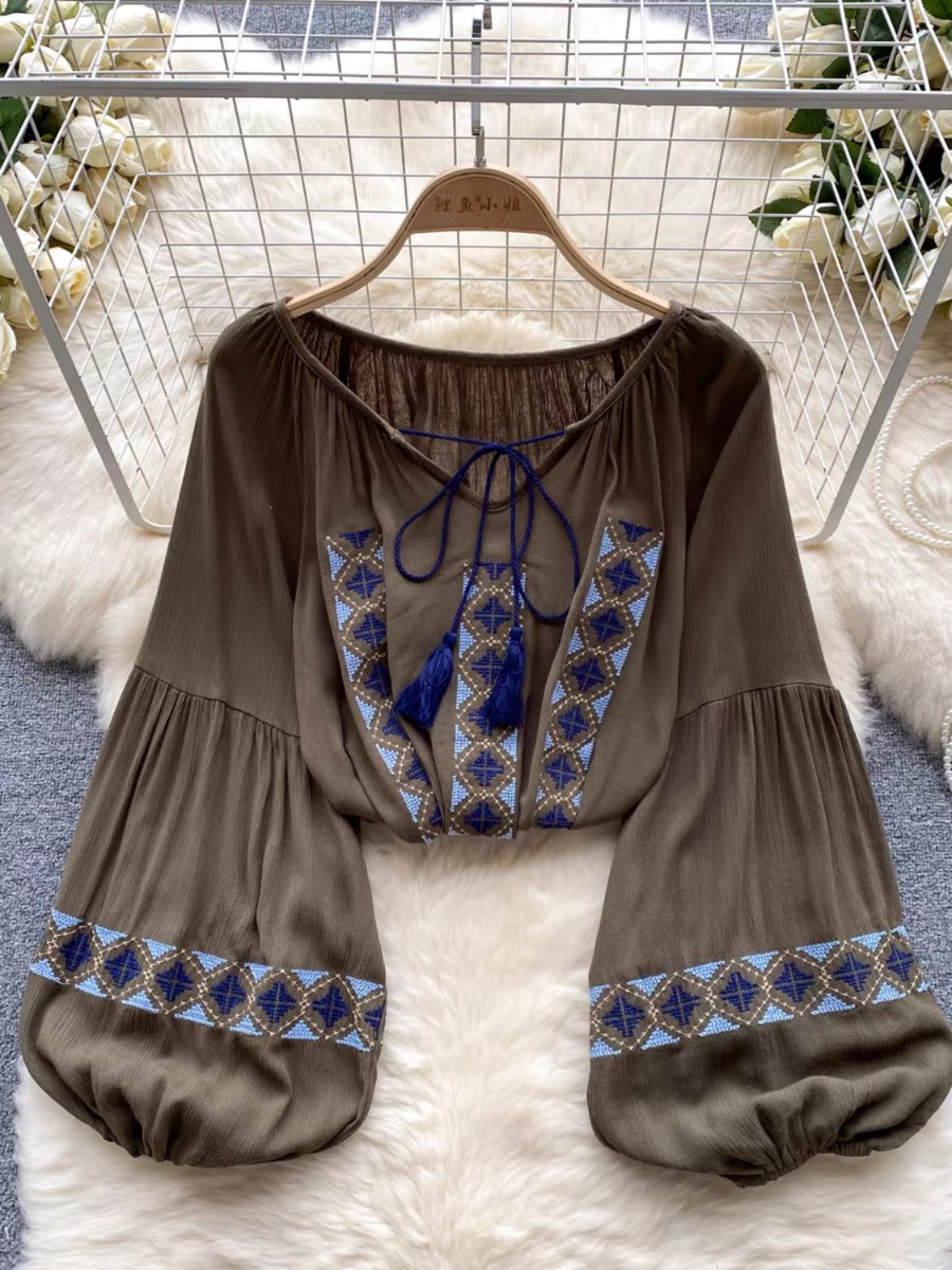 Slay all day embroidery top TZZ1507 image