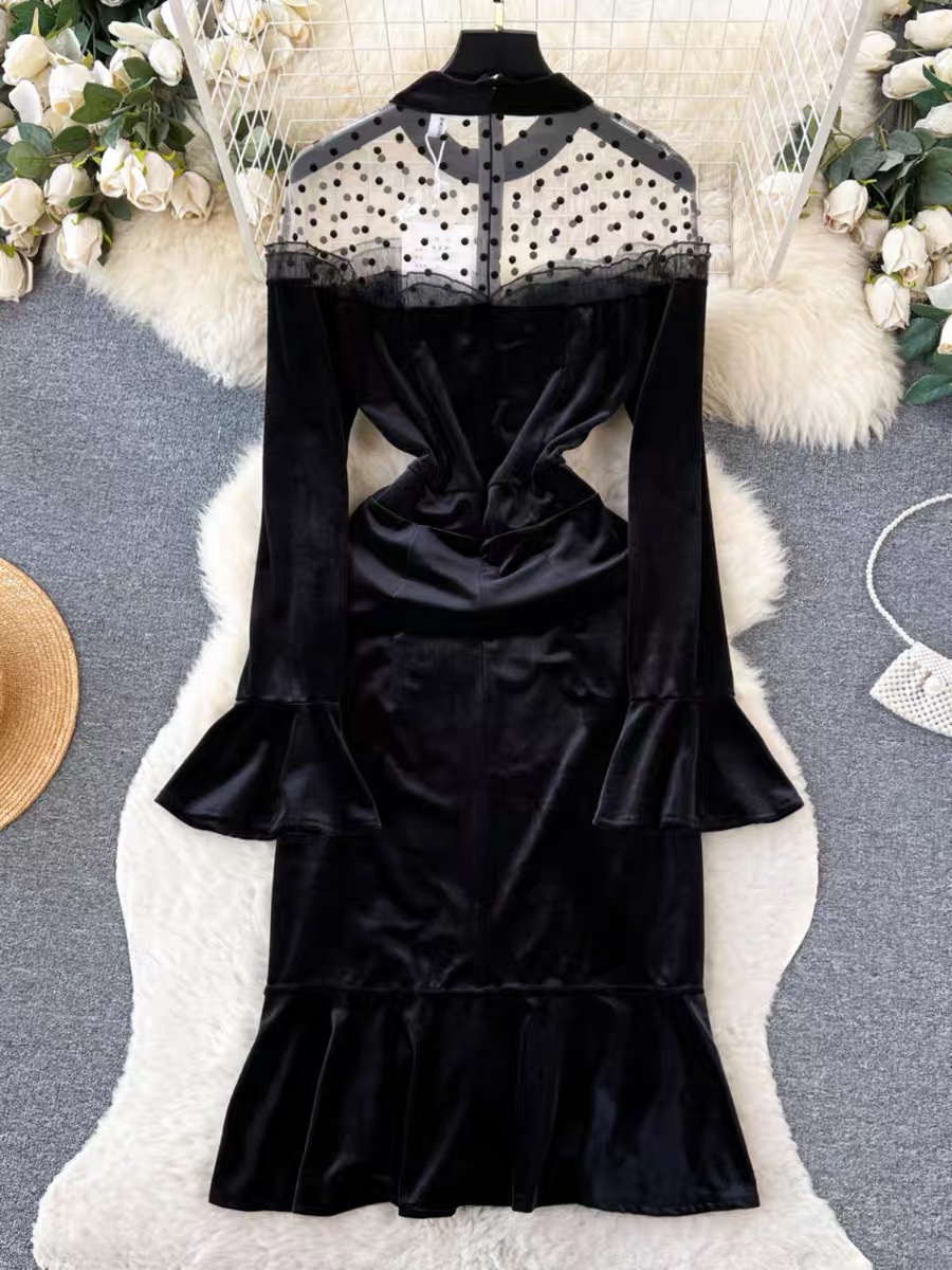 On top of the game velvet  dress FD558 image