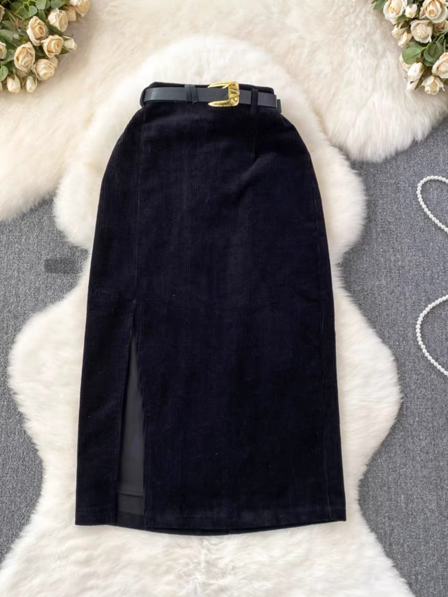 Corduroy babe skirt & belt SZZ407 image