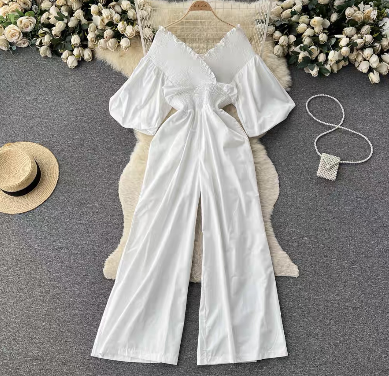 Natural diva ruched jumpsuit JRZZ546 images