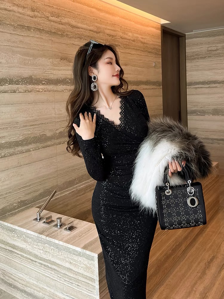 It’s going to be a long night lace dress  FBC84