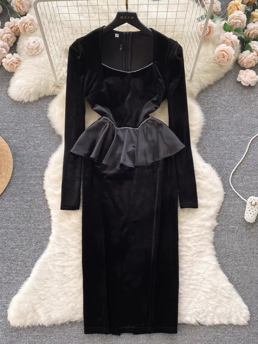 Winter date suede dress FBC44 image