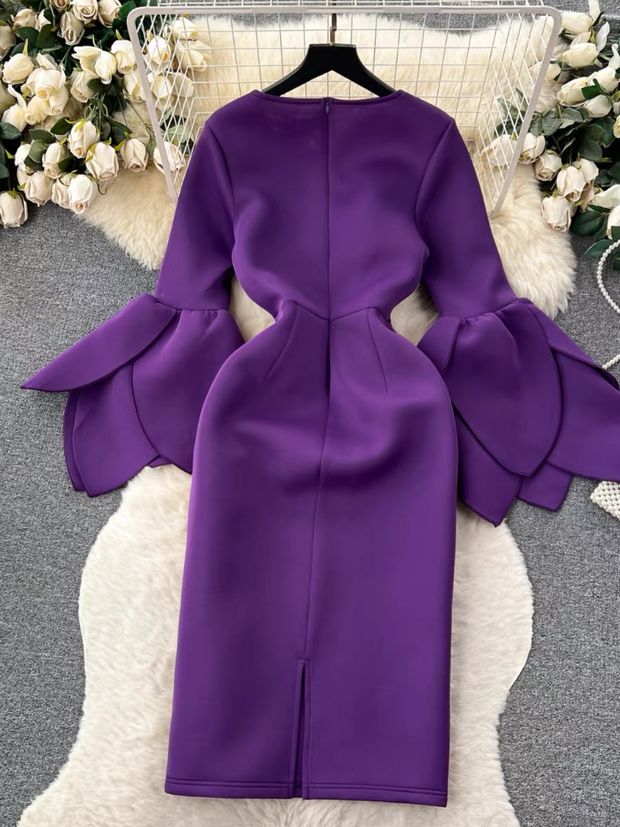 Rich aunty ruffle sleeves dress EBC38 image