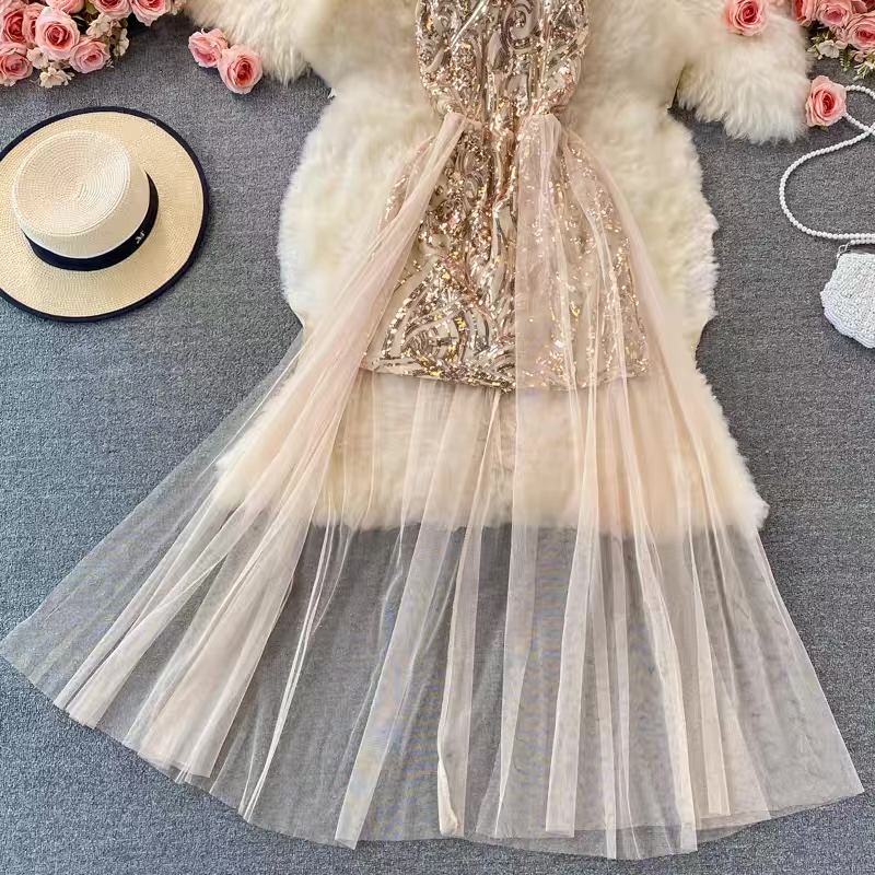 Center of attention mesh dress EVD12 image