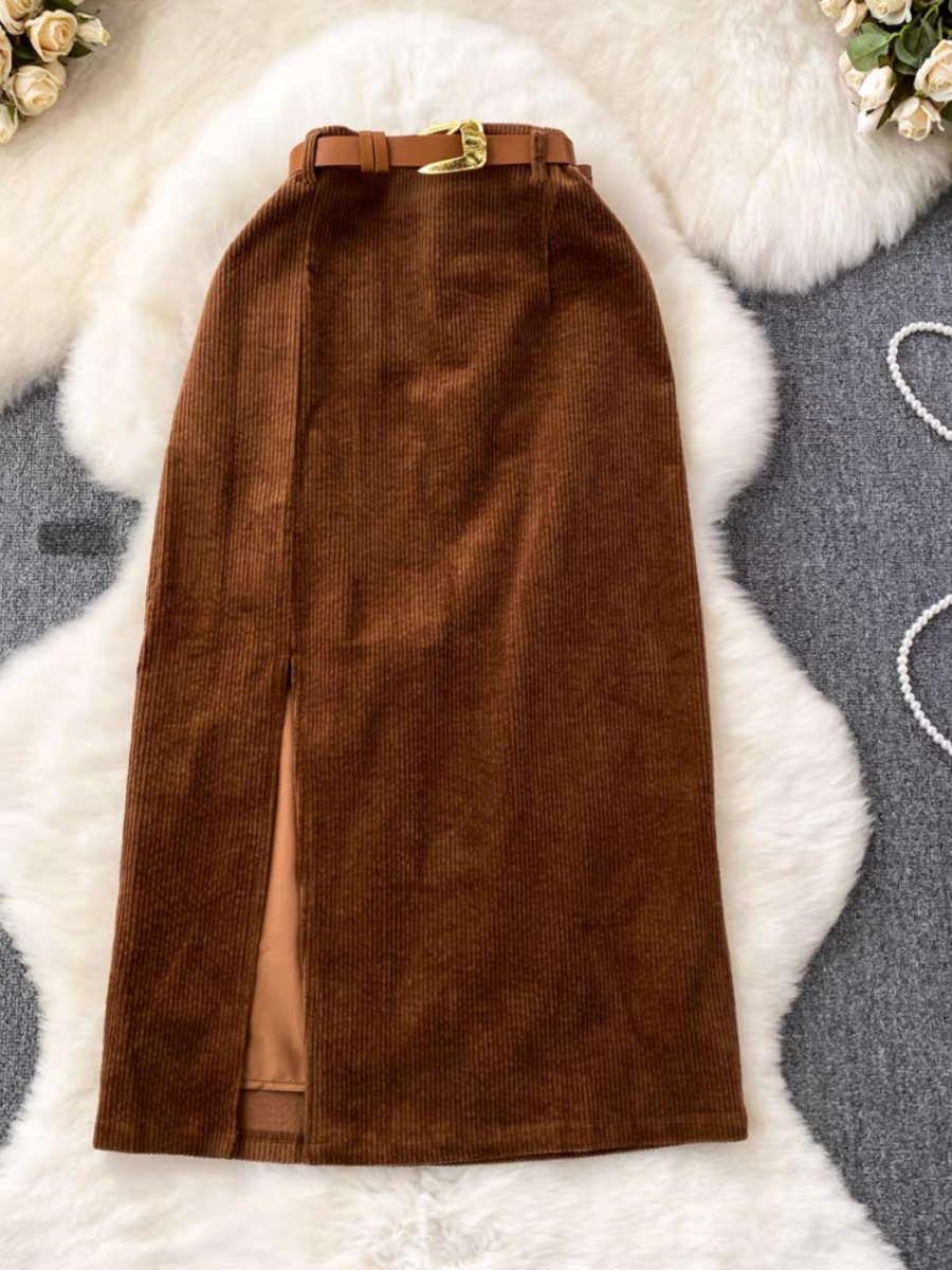 Corduroy babe skirt & belt SZZ407 image
