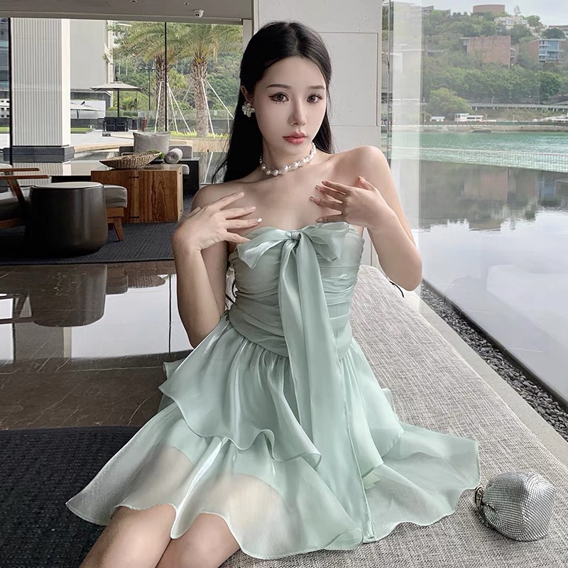 Tropic oasis satin dress FD191