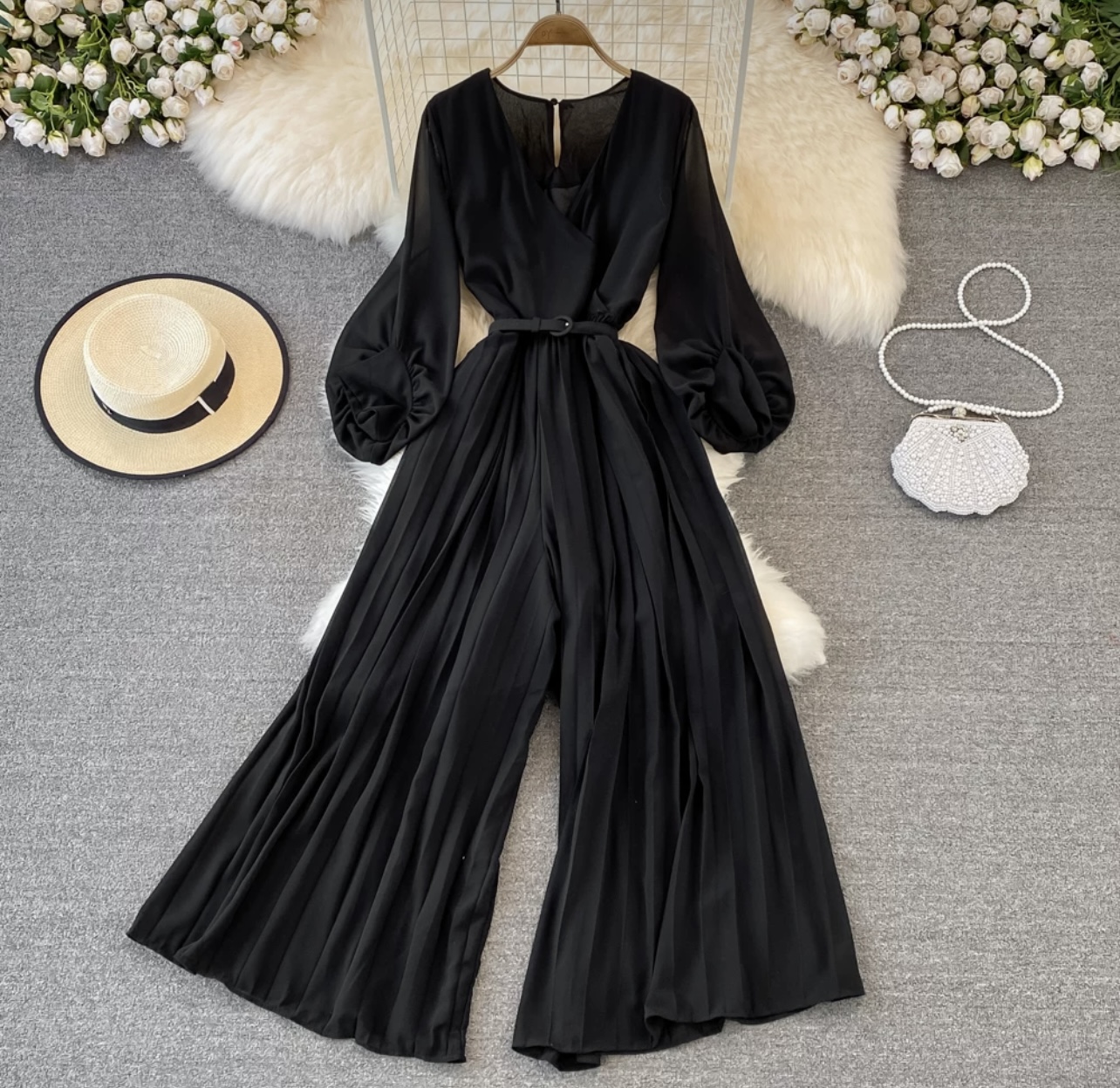 Dollar signs pleat jumpsuit JRZZ512 images