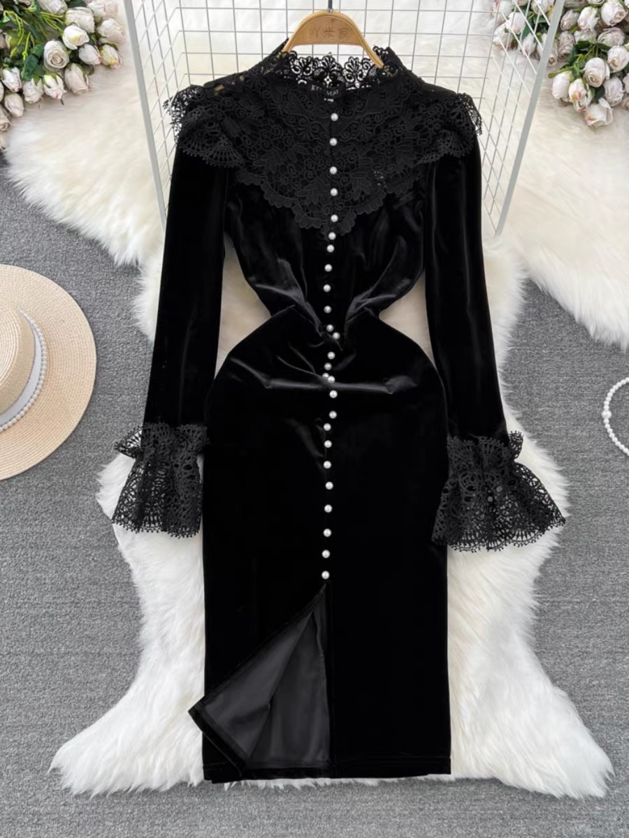 Dark Angel velvet lace dress FBC99 image