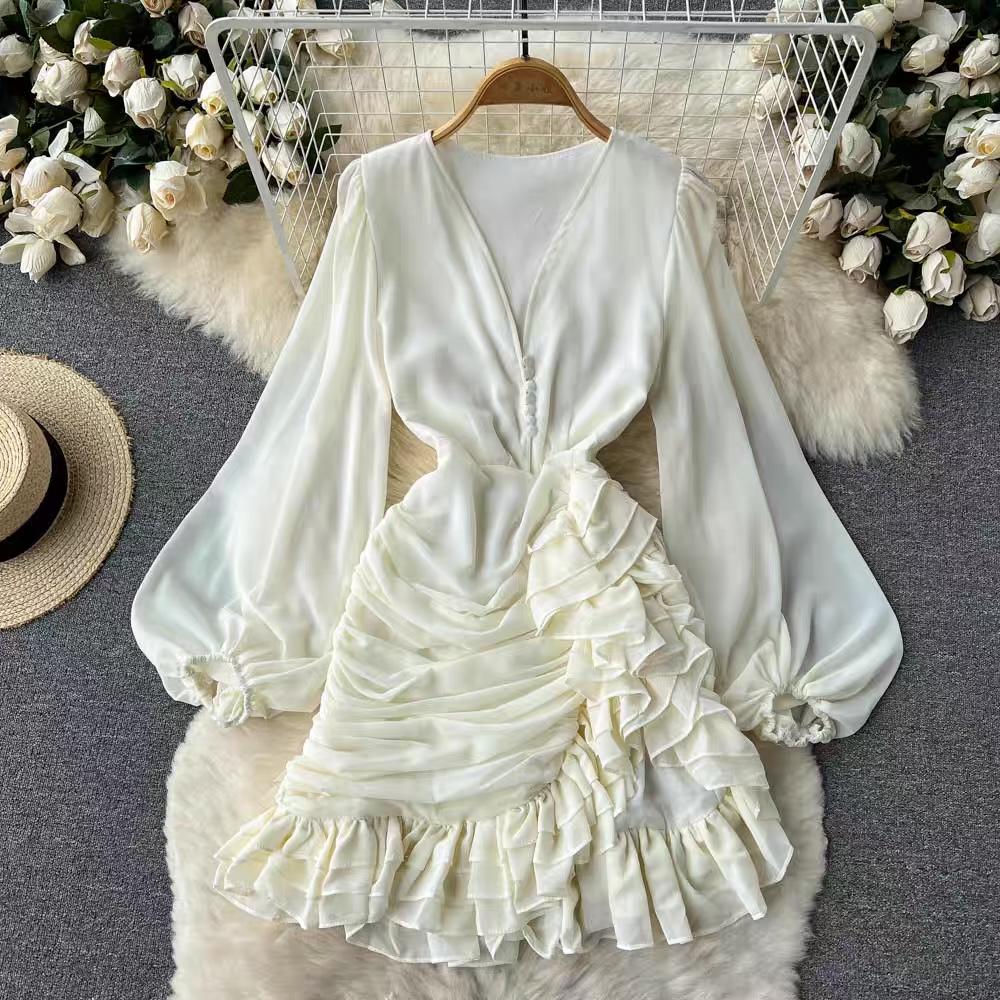 He stole my heart ruffle midi dress CD95 image