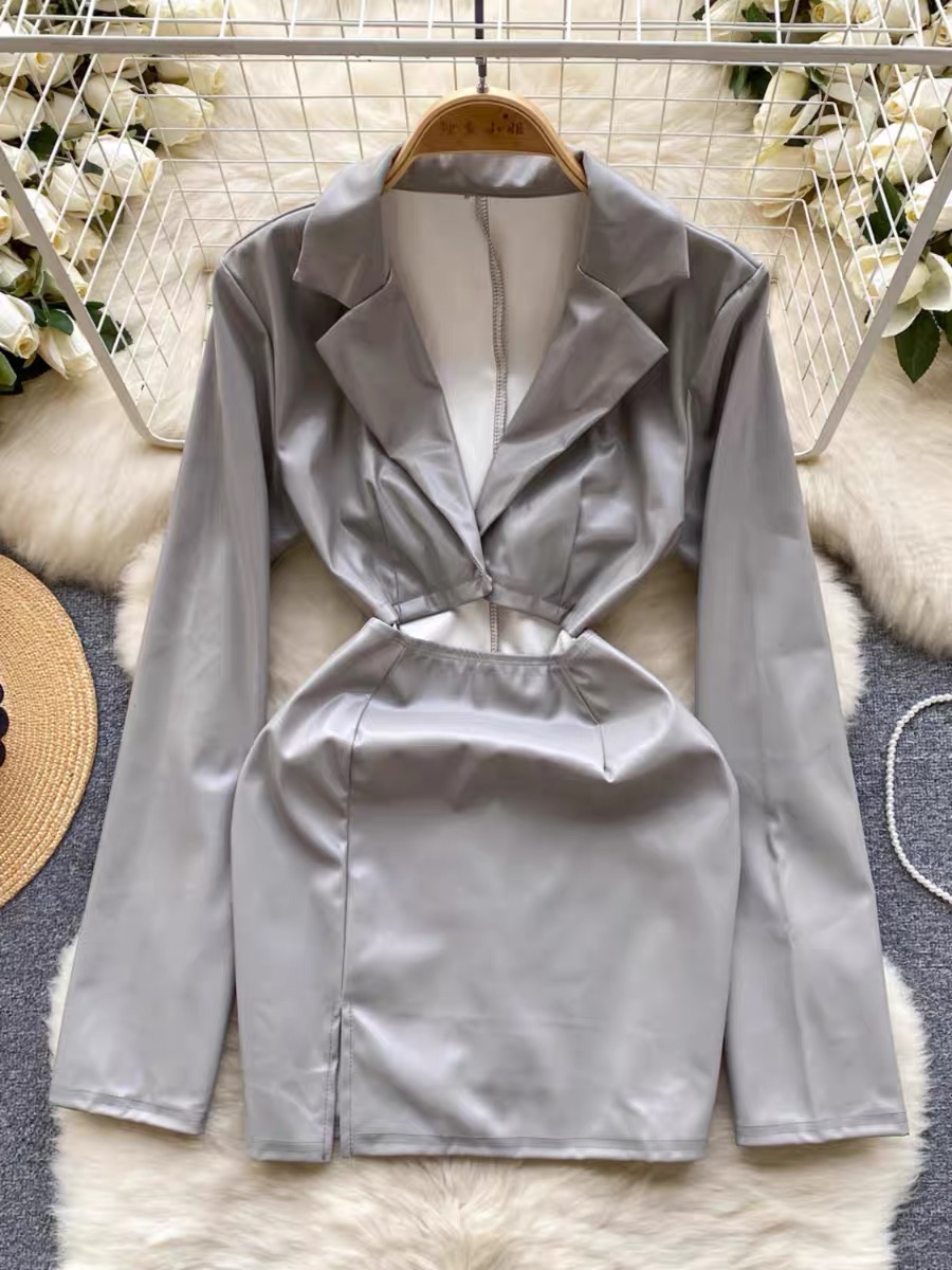 Prowlin around leather dress CBC442