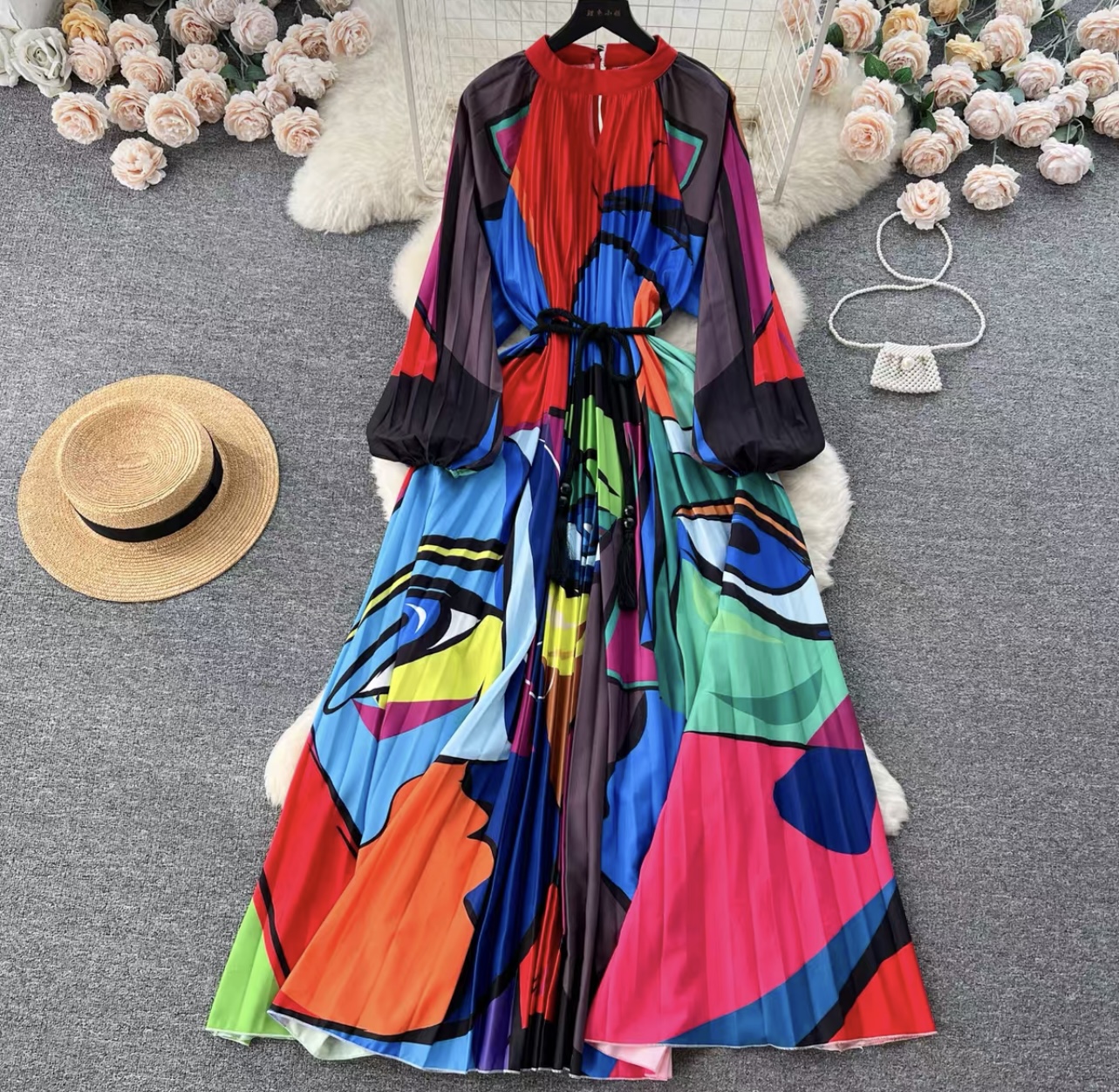 Wedding guest print dress CD522 image