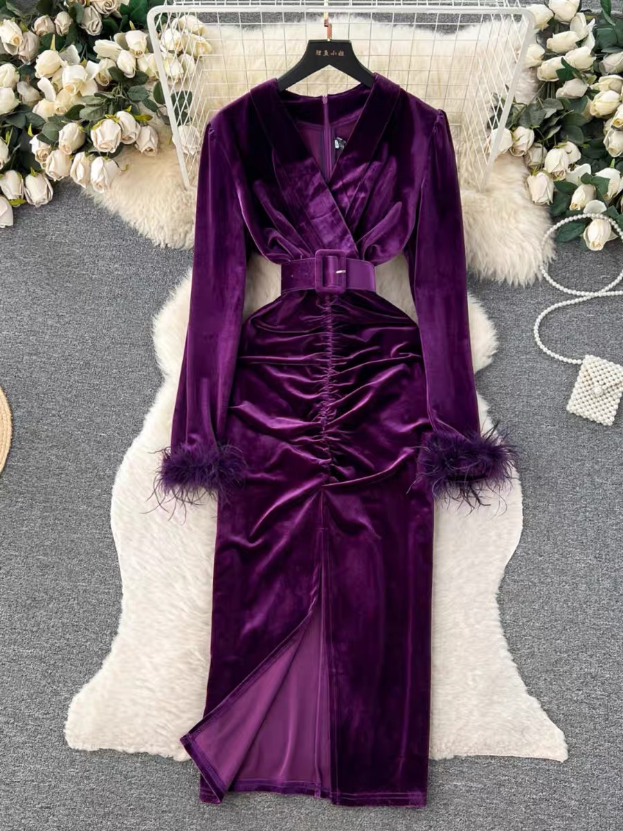 The rich babes club velvet dress FBC42 image